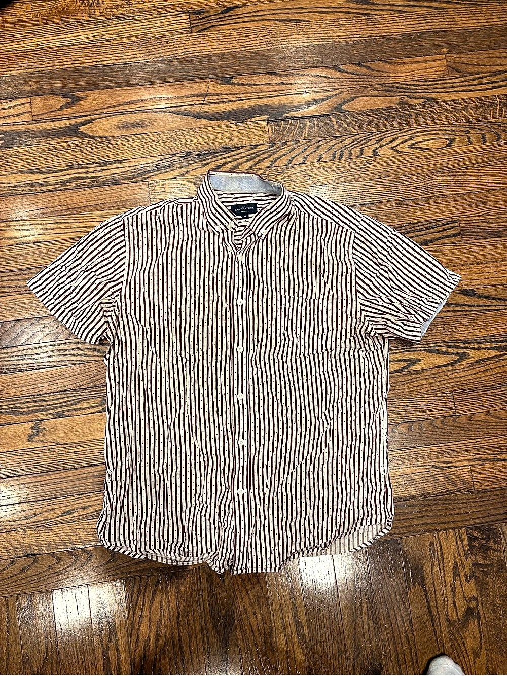 Rue Saint-Patrick Men's Striped Shirt Size Medium